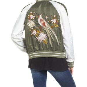Embroidered Satin Bomber Jacket (NWT)